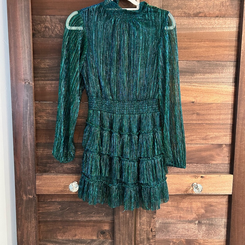 Elegant Green Tiered Dress